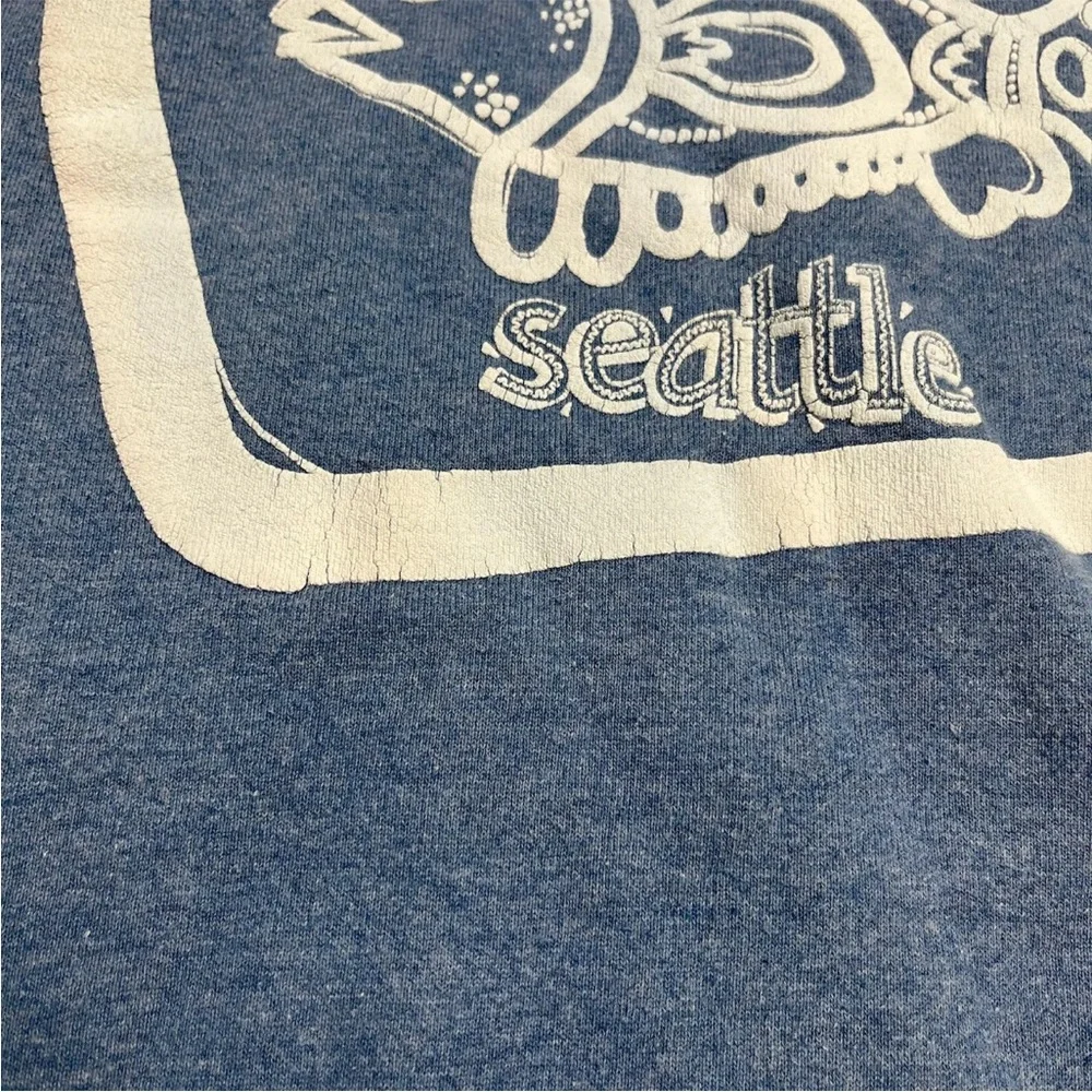 Vintage 90s Heathered Blue White Pike Place Market Sweater